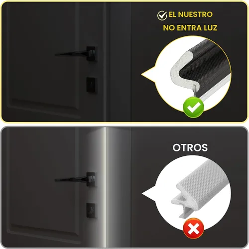 Miniatura 4 de Burlete de Sellado de Puerta Tira – Espuma insonorizada en forma de Q para marco de puerta exterior, sello de espacio grande, cancelación de ruido