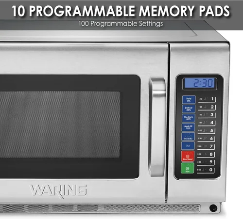 Miniatura 5 de Waring Horno Microondas Comercial WMO120 de Servicio Pesado, 1.2 Pies Cúbicos, 10 Ajustes de Memoria Programables, 5 Niveles de Potencia