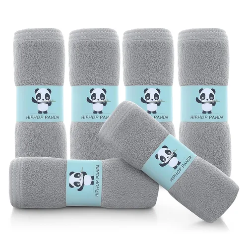 Miniatura 26 de HIPHOP PANDA Toallitas para bebé, rayón hecho de bambú - 2 capas ultra suaves y absorbentes, toalla facial de baño para recién nacidos - toallitas