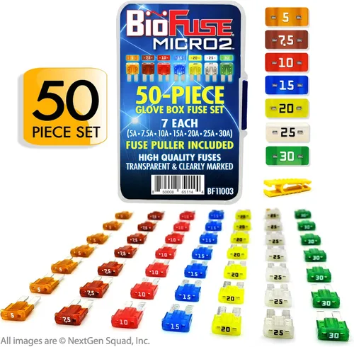 Miniatura 3 de Micro2 APT ATR - Juego de 50 piezas de fusibles para automóvil (49 fusibles de 2 cuchillas micro + extractor de fusibles) 5A 7.5A 10A 15A 20A 25A 30A