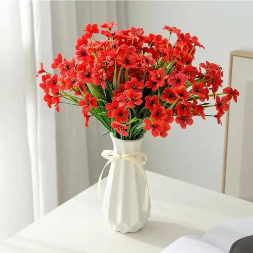Miniatura 2 de Jarrón de cerámica Origami con cinta, 7.9 pulgadas de alto, diseño artístico florero de flores estilo geométrico para decoración moderna del hogar
