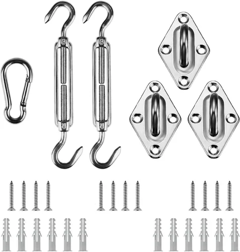 Miniatura 10 de Kit de herrajes para toldo de 5 pulgadas para rectángulo 316 de acero inoxidable antioxidante para patio al aire libre