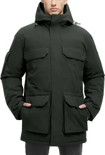Miniatura 8 de Abrigos de invierno para hombre, chaquetas de invierno, impermeables, cálidas, gruesas, largas, con capucha