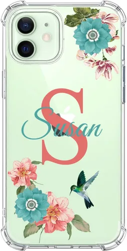 Miniatura 6 de Funda Transparente de Cristal con Nombre Personalizado e Inicial, Compatible con iPhone 16 Pro Max 15 Plus 14 13 12 11 Xs Max XR 8 7 6 Plus 11 Mini