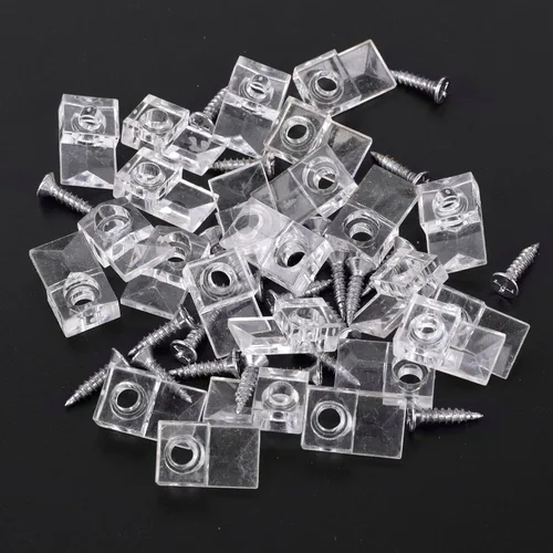 Miniatura 2 de 25 ganchos de espejo para pared, clips de soporte de espejo, clips de montaje de espejo de plástico transparente, kit de clips de retención