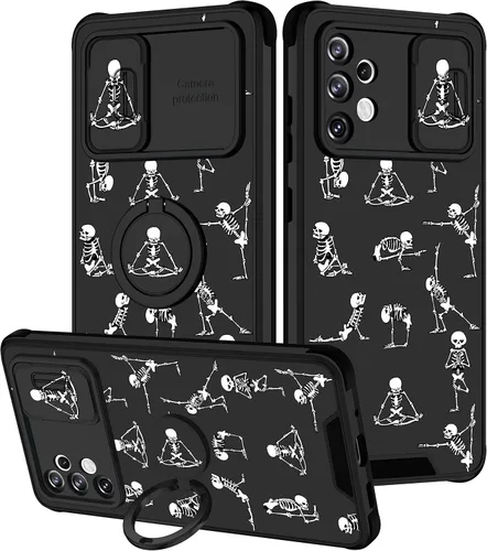 Miniatura 129 de Funda 2 en 1 para Samsung Galaxy Note 10 Plus con diseño de calavera para teléfono con diseño de esqueleto para yoga, fantasma, horror, con cubierta