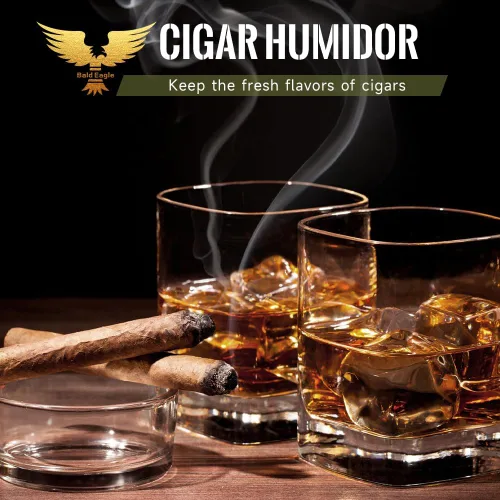 Miniatura 9 de Bald Eagle Caja de Puros Humidor de Viaje, Estuche Portátil Pequeño para Puros con Humidificador, Hermético, A Prueba de Aplastamiento, Impermeable