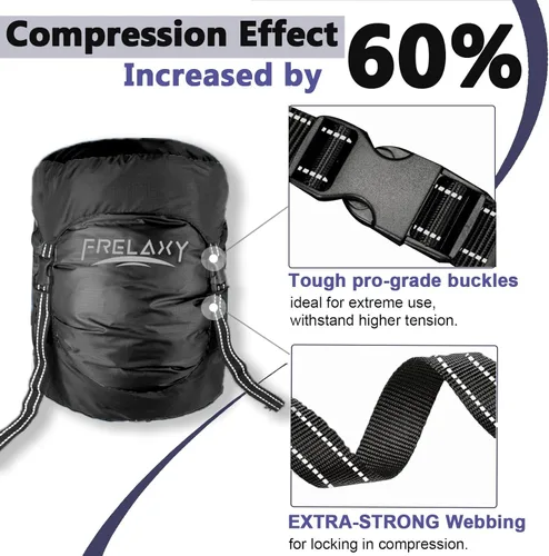 Miniatura 2 de Frelaxy - Bolsa de compresión con 40% más de almacenamiento, Saco de compresión de 11L/18L/30L/45L/52L, resistente al agua y ultra ligero para saco
