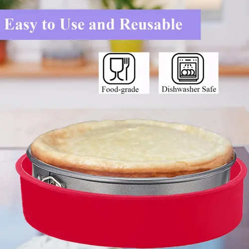 Miniatura 5 de Protector de Molde Desmontable de Silicona para Cheesecake para Molde Desmontable Redondo de 7'', 7.5'', Protector de Baño María para Cheesecake