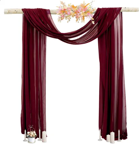 Miniatura 13 de 1 panel de 20 pies para arco de boda, tela transparente azul bebé para drapear, cortinas de gasa para arcos de boda, cortinas azul claro, cortinas