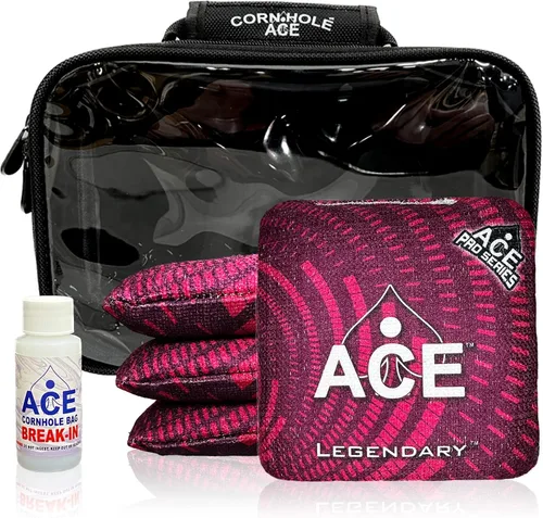 Miniatura 18 de Legendario Bolsos Cornhole ACE Pro + Kits PRO De doble lado, resbaladizos y pegajosos para todo clima Bolsa de descanso opcional y estuche