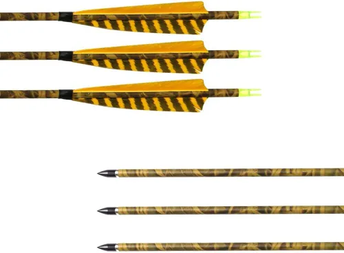 Miniatura 8 de 31Inch Carbon Arrow, Practice Hunting Arrows, Camo Turkey Feather Fletching, Arrows for Compound & Recurve Bow with Removable Tips Adjustable Nocks