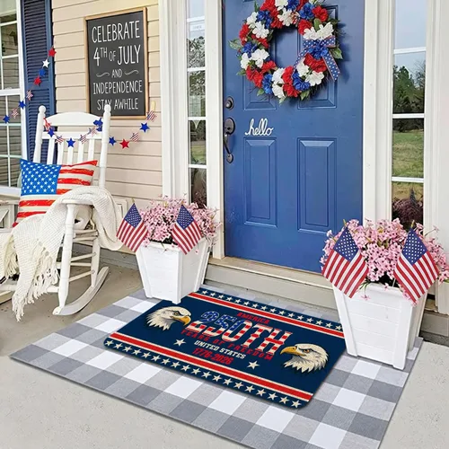 Miniatura 7 de 250th Anniversary Door Mat, 4th July Patriotic Doormats Independence Day Porch Decor Non-Slip Doormats for House Office Inside Entrance Outside