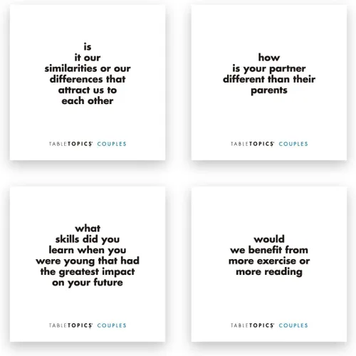 Miniatura 4 de TableTopics Tarjetas de Conversación para Parejas Románticas con 135 Preguntas para Noches de Citas y Conversaciones Íntimas, Regalo Único