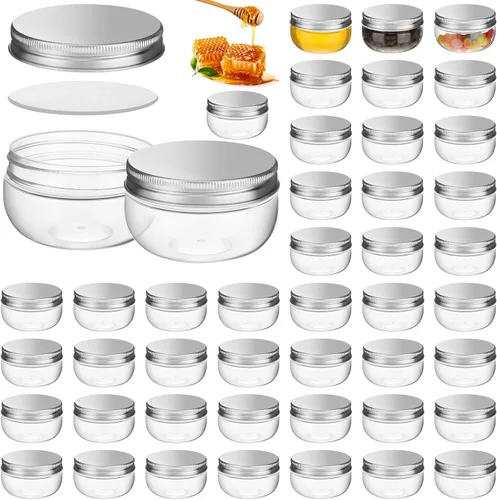 Miniatura 8 de Suclain 50 Piezas Frascos de Conservas de 3 oz Frascos Mason Miniatura con Tapas Recipientes Pequeños Transparentes para Conservas para Regalos