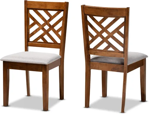 Miniatura 12 de Baxton Studio Caron - Juego de sillas de comedor (2 piezas, madera con acabado marrón oscuro de transición)