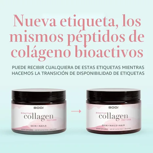 Miniatura 2 de BODi Péptidos de colágeno bioactivos en polvo, colágeno tipo I y III para la salud de la piel, cabello y uñas, suplemento sin gluten para mujeres