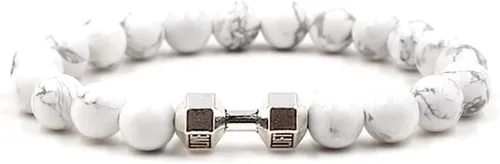 Miniatura 14 de Pulsera de mancuernas negra hecha a mano, para gimnasio, hermanos, fitness, piedra volcánica, piedra de lava volcánica, ajustable, pulsera