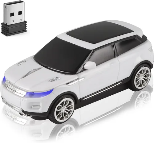 Miniatura 10 de Ratón inalámbrico lindo ratón de coche, portátil compacto novedoso, divertido ratón USB para laptop, computadora, tableta, MacBook, niños, niñas