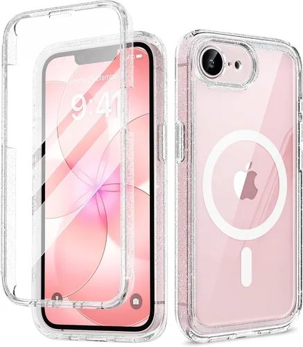 Miniatura 156 de Miracase Funda para iPhone 13 de 6.1 pulgadas, [sin burbujas] funda de teléfono de cuerpo completo con pantalla de vidrio completa integrada, sin