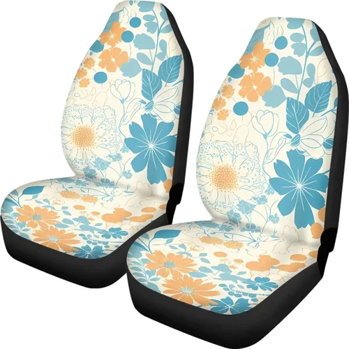 Miniatura 14 de Funda de asiento de automóvil con margaritas bohemias, diseño hippy arcoíris, margarita, flores, antideslizante, SUV, sedán, furgoneta, protector