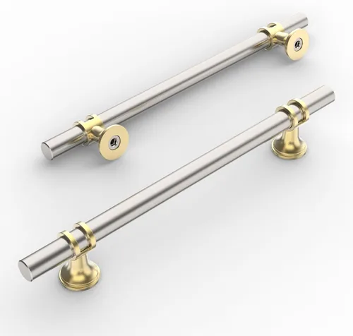 Miniatura 19 de Amerdeco ZH0050 - Paquete de 10 pomos de bronce champán para gabinetes, barra en T de 2 pulgadas, manijas de gabinete de cocina, manijas