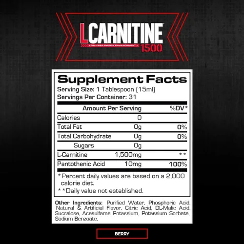 Miniatura 2 de PROSUPPS L-Carnitine 1500 inyecciones líquidas sin estimulantes para hombres y mujeres, bebida de entrenamiento energizante metabólico