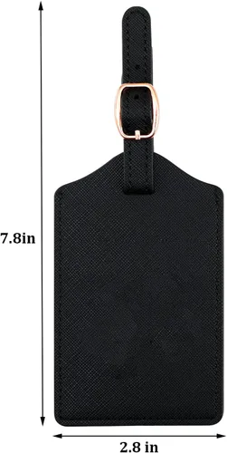 Miniatura 3 de Etiqueta de equipaje de piel sintética para maleta, bolso de mano, bolsa de viaje, etiqueta de maleta, etiqueta de maleta con tarjeta de nombre
