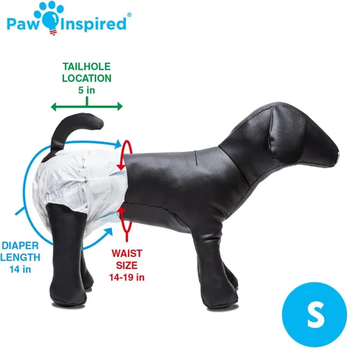 Miniatura 5 de Paw Inspired Pañales desechables para perras Pañales para perros hembra con ultra protección Pañales para perros en celo, que se orinan por