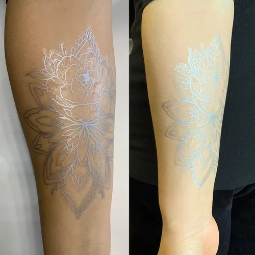 Miniatura 5 de Roarhowl Tatuajes temporales con destellos metálicos, oro, plata, adecuados para todos los tonos de piel (plateado 3)