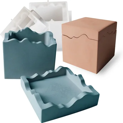 Miniatura 10 de Moldes de silicona curvos para velas, recipientes en forma de huevo, moldes de cemento de resina, moldes de cemento de hormigón, recipientes de vela