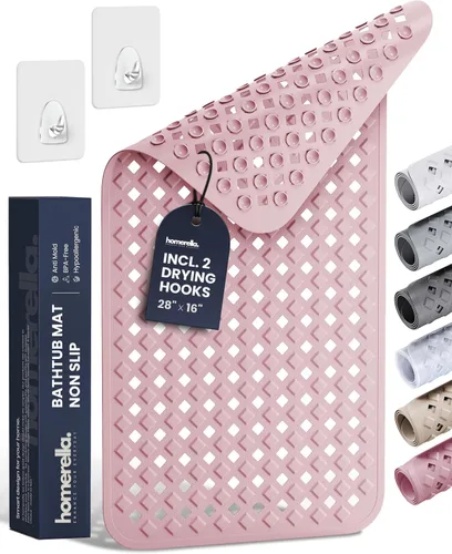 Miniatura 17 de Homerella® Alfombrilla de Bañera Antideslizante 35x16, Incl. Ganchos para Secar, Extra Larga, 100% Libre de BPA, Alfombrilla de Ducha Antideslizante
