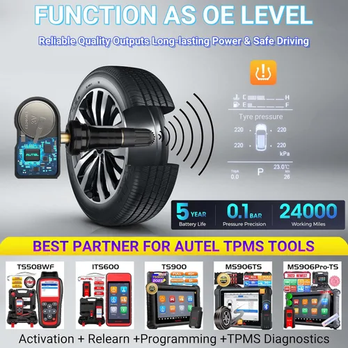 Miniatura 8 de Autel MaxiTPMS TS508WF completo con 4 piezas de sensor MX de goma de frecuencia duelo, programación de sensor MX, diagnóstico TPMS OBD Relearn