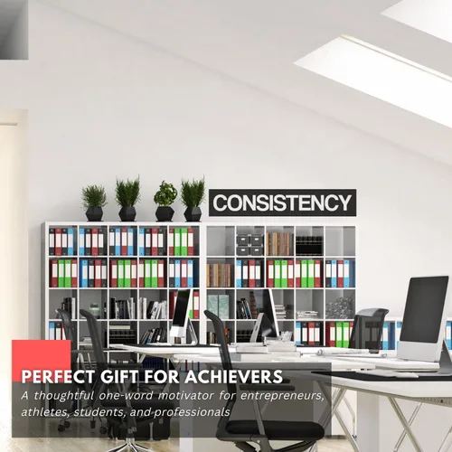 Miniatura 3 de My Vinyl Story - Adhesivo motivacional para pared, con texto en inglés "Consistency", decoración de vinilo para afirmación positiva, hogar, oficina