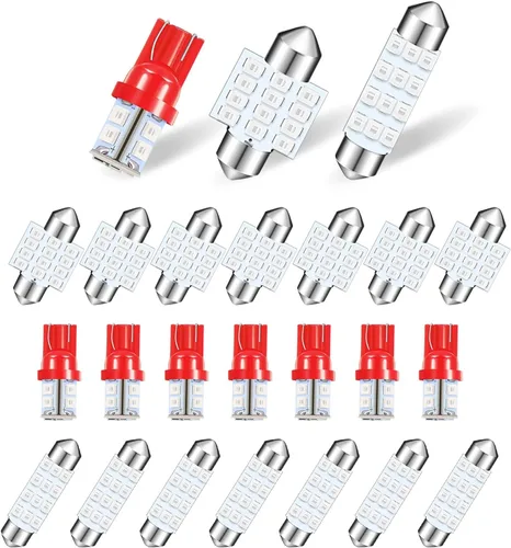 Miniatura 8 de Jeseny Bombilla LED rosa para interior de coche, paquete de 3, 24