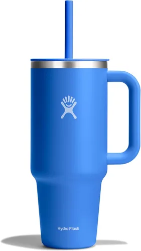 Miniatura 93 de Hydro Flask Vaso de Viaje con Asa, Tapa y Pajita - Acero Inoxidable Aislado en 24 Oz Aloe