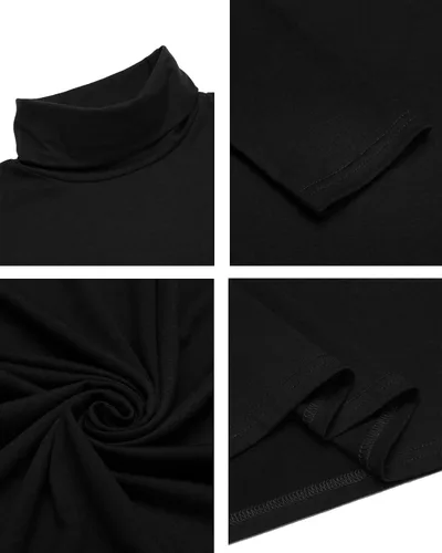 Miniatura 6 de COOFANDY Camisetas casuales de cuello alto para hombre, ligeras, básicas, de algodón