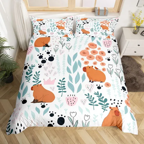 Miniatura 38 de Erosebridal Juego de ropa de cama individual de animales de la selva para niñas y niños, funda de edredón de elefante oso, tigre, león, safari