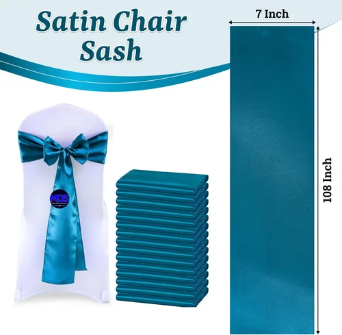 Miniatura 98 de mds - Lote de 10 lazos de satén para sillas de boda y eventos, para decoración de fiestas, 30 colores, Satin, 10 Verde oliva