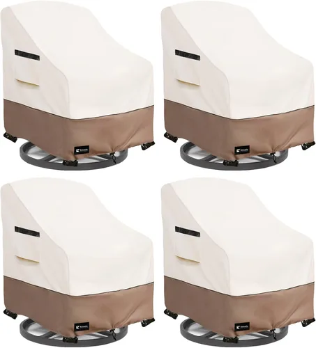 Miniatura 5 de Paquete de 2 fundas para mecedoras de exteriores, resistentes al agua, para sillas mecedoras de patio de 26 pulgadas de ancho x 32.5 pulgadas
