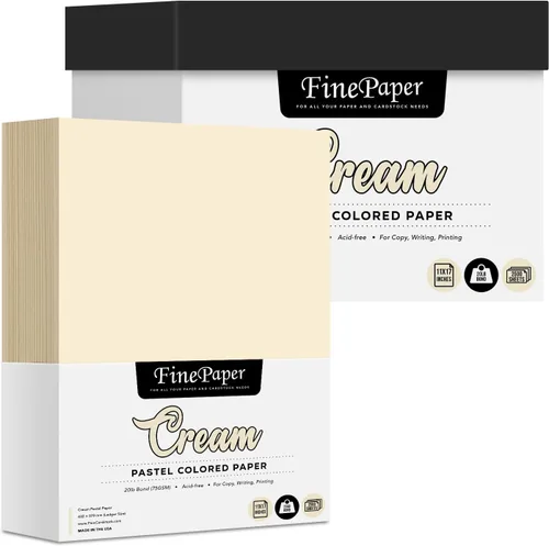 1 caja de papel de color tamaño 11 x 17 pulgadas, 2500 hojas por caja (crema)
