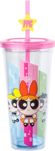 Miniatura 31 de Silver Buffalo Sanrio Hello Kitty Bow Pink Polka Dots - Vaso frío de plástico con tapa y tapa con pajita, 24 onzas Lazo Hello Kitty y lunares rosados