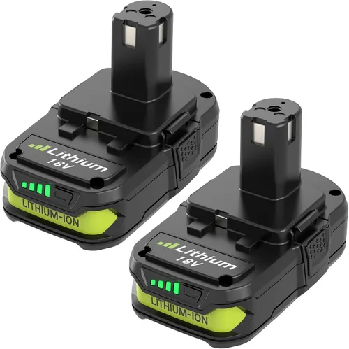 Enermall Paquete de 2 baterías de repuesto P102 de 3600 mAh para Ryobi de 18 V Plus compatibles con baterías Ryobi de 18 V P108 P103 P105 P107 P109