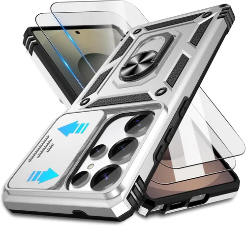 Miniatura 98 de ATUMP Funda para OnePlus Nord N200 5G con protector de pantalla HD con cubierta para cámara deslizante, soporte de anillo de rotación de 360°