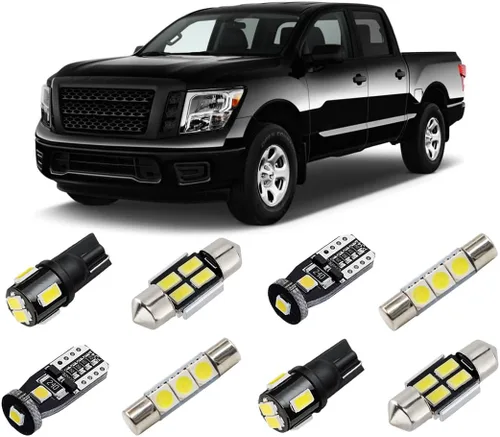 Kit de luces LED blancas para interiores Nissan Titan/Titan XD 2016 2017 2018 2019 2020 2021 2022 Super Bright 6000K LED paquete de bombillas