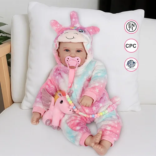 Miniatura 4 de Muñecas de bebé de la vida real - Muñecas de bebé Reborn de 19 pulgadas para niñas de 3 años en más, muñeca de bebé realista de vinilo con cuerpo
