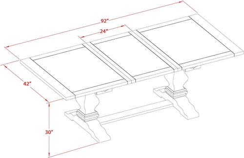 Miniatura 14 de East West Furniture ALAFR7-81-02 Juego de mesa de comedor moderno de 7 piezas consta de una mesa rectangular de madera con hojas extraíbles y 6