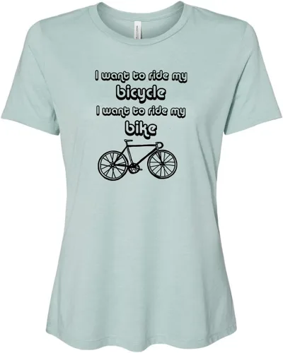 Miniatura 15 de Cute Women's Screen Printed Crew Neck Tee, Shirts With Sayings, Dusty Blue or Olive