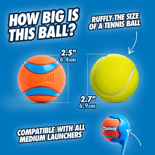 Miniatura 6 de Chuckit! The Duo - Juguete para perro lanzador doble de 72.2 ft, 22 pulgadas de largo, incluye 2 pelotas de tenis medianas (2.5 pulgadas)