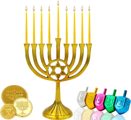 Miniatura 3 de Velas de cera de abeja natural de Hanukkah, menorá de Janucá hecha a mano, 45 velas amarillas para las 8 noches, se adapta a la mayoría de menoráhs